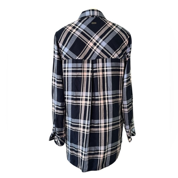 Barbour Baymouth Linen Blend Shirt Tunic Navy Size 6 Style LSH1301NY73 - Picture 5 of 12